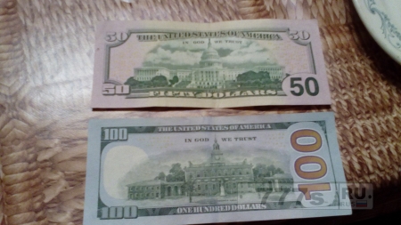Вот сегодня мне попались новые и красивые банкноты Доларов $$$ Dollars 50 и 100 ! Фото