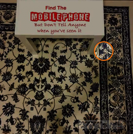 Люди не могут найти мобильный телефон на этом ковре, и это их сводит с ума
