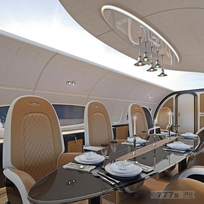 Взгляните на первой в истории частный самолет «кабриолет» – со стеклянным потолком и собственной столовой.