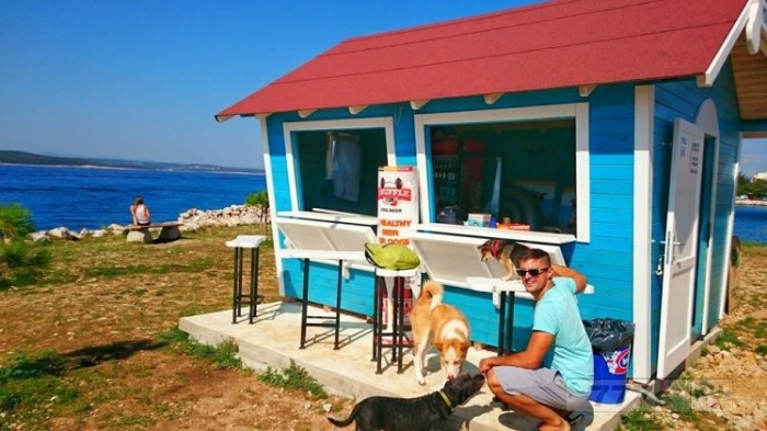 Этот пляжный бар для собак предлагает пиво и пиццу для ваших пушистых друзей.