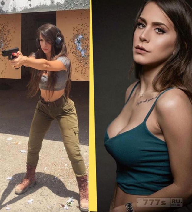 Одетые в бикини женщины солдаты израильской армии позируют с оружием на опасных сексуальных снимках