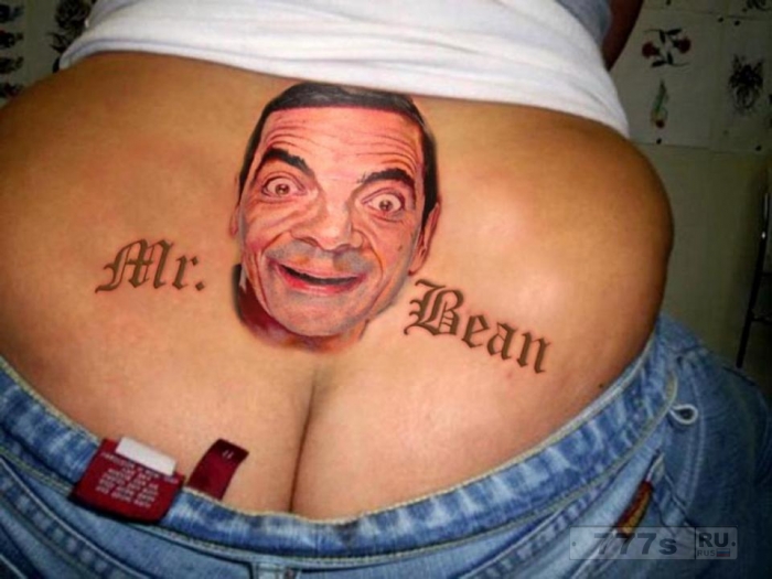 Значок Макдональдса, лицо мистера Бина ... эти татуировки действительно ужасные.