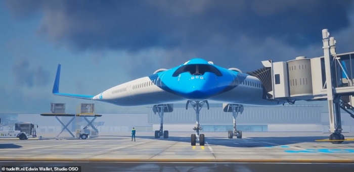 Самолет Flying-V, названный «Гитарой», сжигает на 20% меньше топлива, чем обычный самолет, и может перевозить более 300 пассажиров