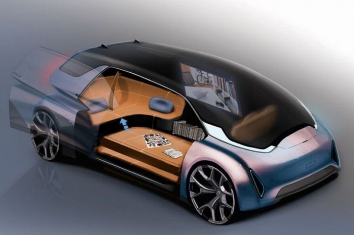 К 2050 году машины будут произвольно менять цвет и ездить самостоятельно с кроватями вместо сидений