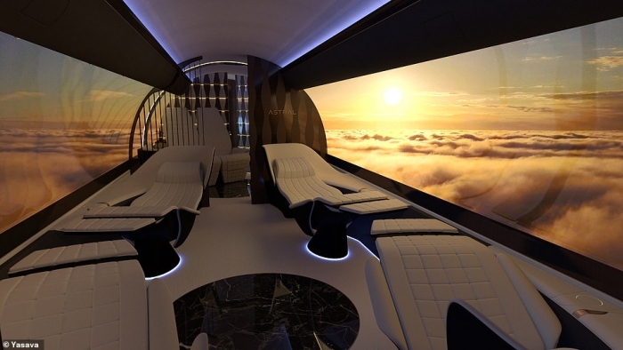 Фирма предлагает поставить на стены самолёта гигантские OLED-экраны, показывающие фильмы и пейзажи